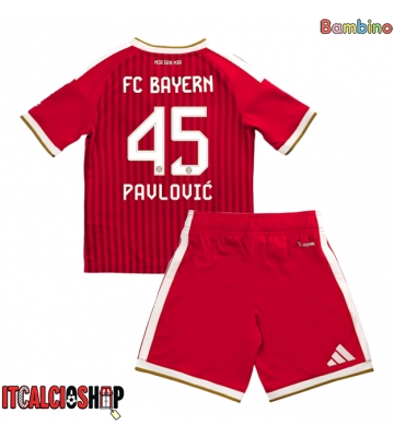 Bayern Munich Aleksandar Pavlovic #45 Prima Maglia Bambino 2026-27 Manica Corta (+ Pantaloni corti)
